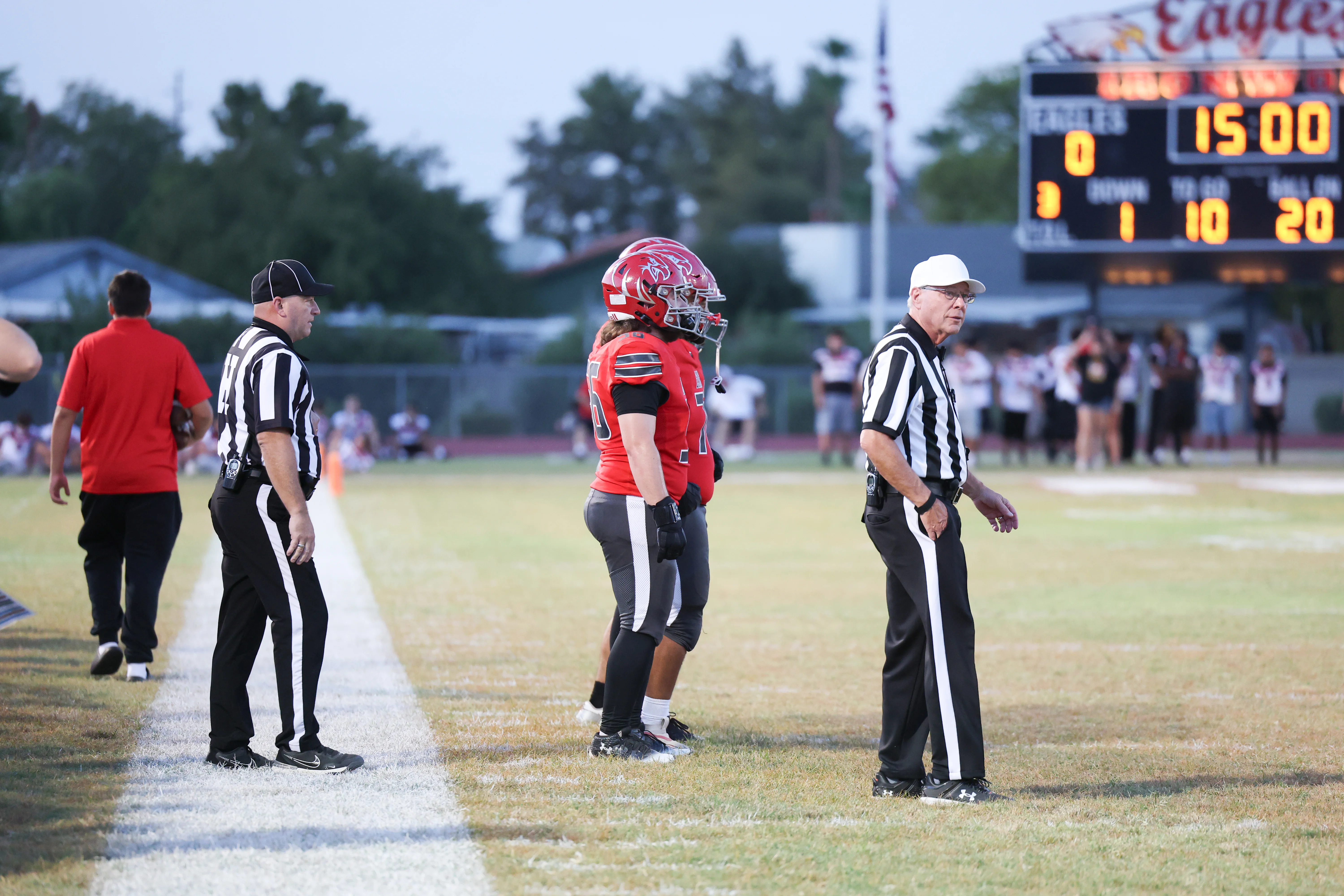 Captains waiting to go out to the cointoss
