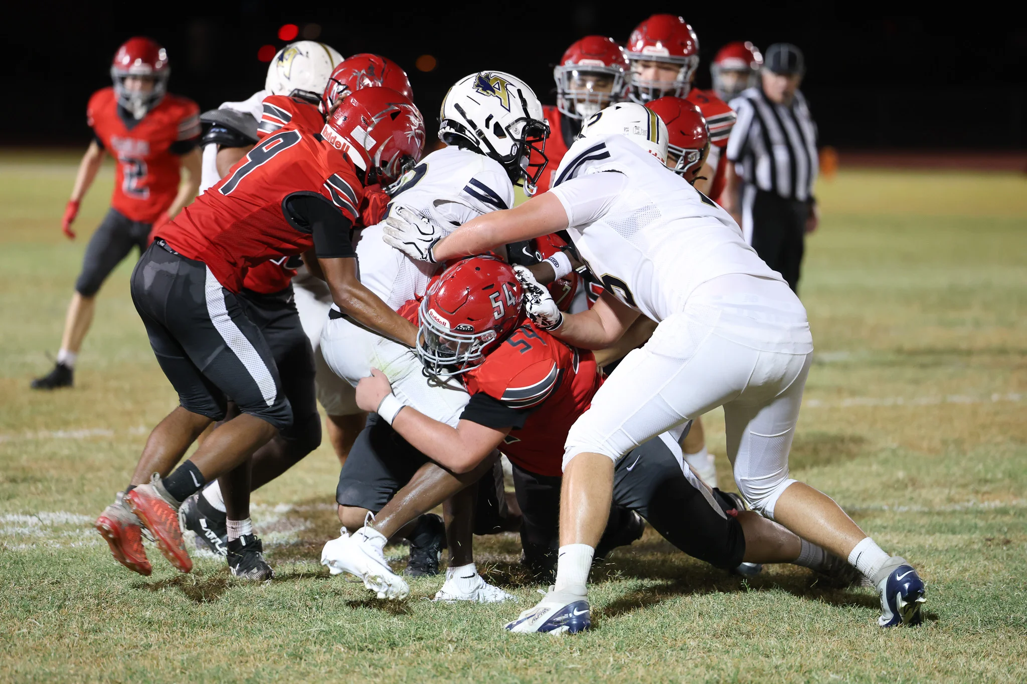 Ironwood Eagles Football making the stop against Apollo