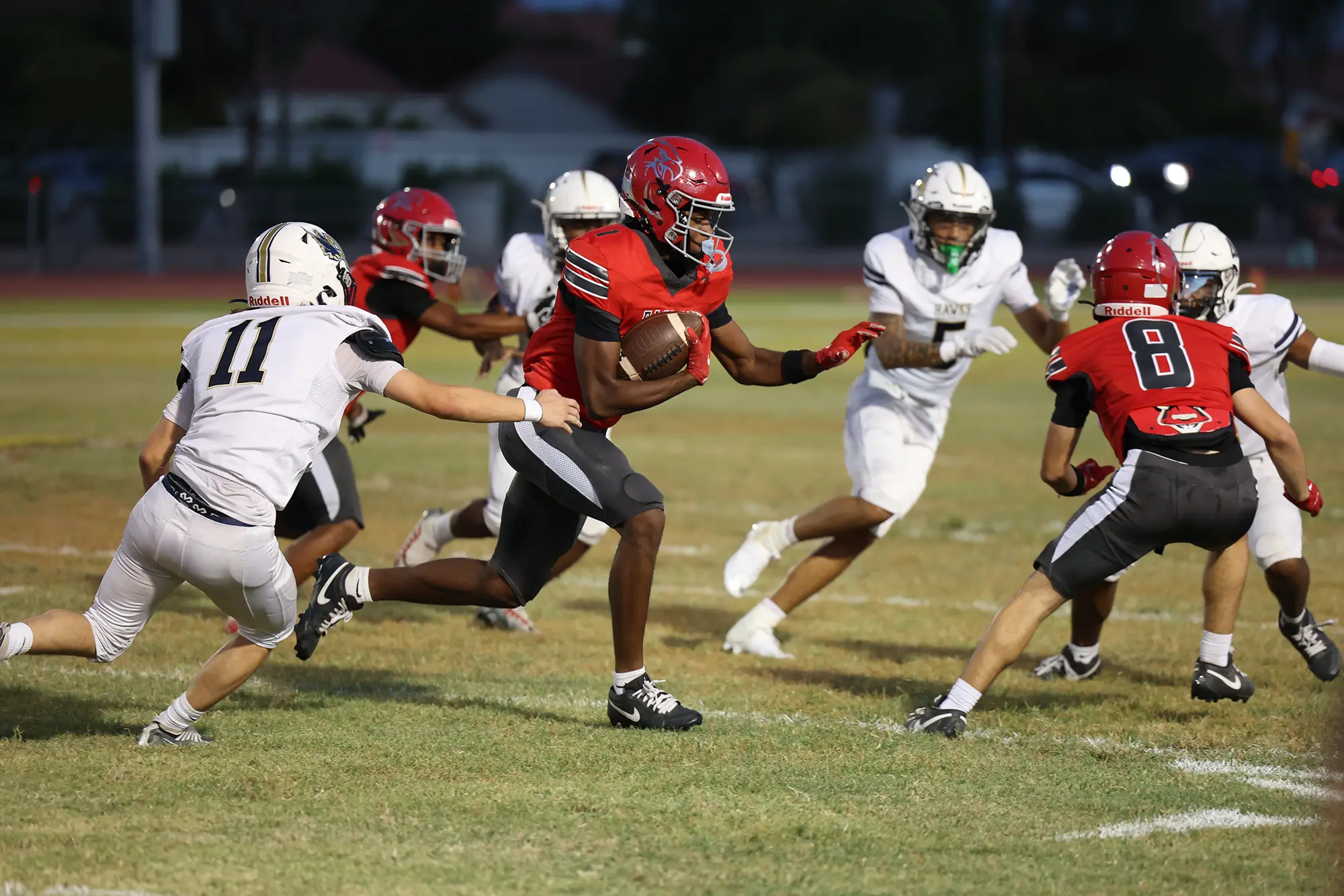 Running Back hitting the corner to the endzone